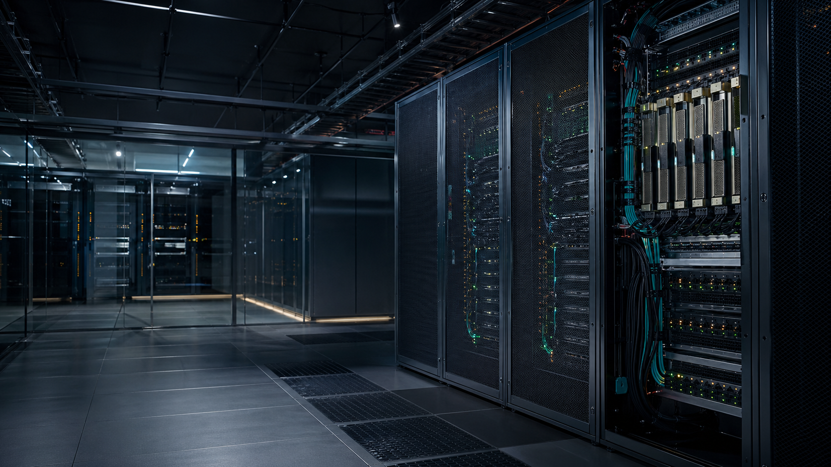 现代化算力中心机房与高密度服务器机柜